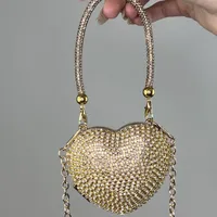 Women's Mini Plastic Metal Heart Shape Streetwear Tassel Heart-shaped Magnetic Buckle Crossbody Bag sku image 11
