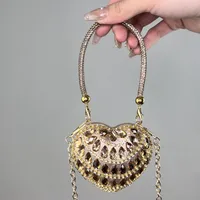 Women's Mini Plastic Metal Heart Shape Streetwear Tassel Heart-shaped Magnetic Buckle Crossbody Bag sku image 12