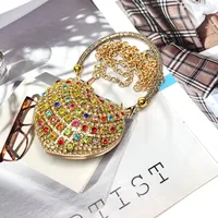 Women's Mini Plastic Metal Heart Shape Streetwear Tassel Heart-shaped Magnetic Buckle Crossbody Bag sku image 15