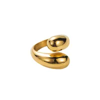 Classic Style Irregular Geometric 304 Stainless Steel Plating 18K Gold Plated Women's Rings sku image 3