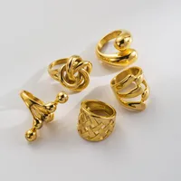 Classic Style Irregular Geometric 304 Stainless Steel Plating 18K Gold Plated Women's Rings main image 4