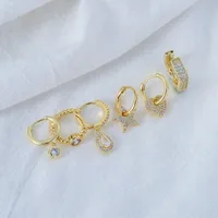 1 Set Elegant Star Water Droplets Heart Shape Plating Copper Zircon Drop Earrings main image 5