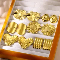 1 Pair Simple Style Irregular Geometric Heart Shape Plating 304 Stainless Steel Ear Studs main image 1
