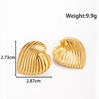 1 Pair French Style Modern Style Heart Shape Bow Knot Plating Titanium Steel Ear Studs main image 4