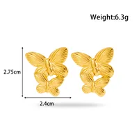 1 Pair French Style Modern Style Heart Shape Bow Knot Plating Titanium Steel Ear Studs sku image 1