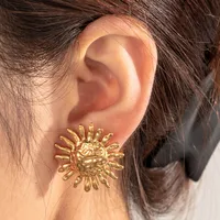 1 Pair Modern Style Sun Water Droplets Bow Knot Plating Titanium Steel Ear Studs main image 3