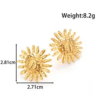 1 Pair Modern Style Sun Water Droplets Bow Knot Plating Titanium Steel Ear Studs sku image 1