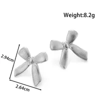 1 Pair Modern Style Sun Water Droplets Bow Knot Plating Titanium Steel Ear Studs sku image 4