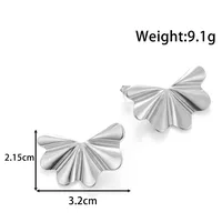1 Pair Modern Style Sun Water Droplets Bow Knot Plating Titanium Steel Ear Studs sku image 3