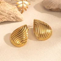 1 Pair Modern Style Sun Water Droplets Bow Knot Plating Titanium Steel Ear Studs main image 4