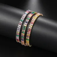 IG Style Geometric Copper Inlay Zircon 14K Gold Plated Women's Bracelets main image 1