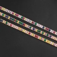 IG Style Geometric Copper Inlay Zircon 14K Gold Plated Women's Bracelets main image 3