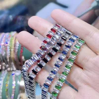 IG Style Geometric Copper Inlay Zircon 14K Gold Plated Women's Bracelets main image 5
