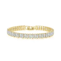IG Style Geometric Copper Inlay Zircon 14K Gold Plated Women's Bracelets sku image 6