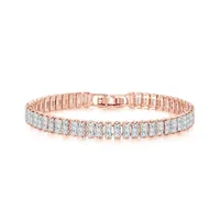 IG Style Geometric Copper Inlay Zircon 14K Gold Plated Women's Bracelets sku image 7