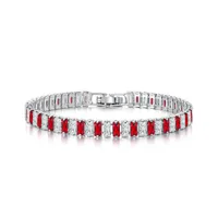 IG Style Geometric Copper Inlay Zircon 14K Gold Plated Women's Bracelets sku image 9