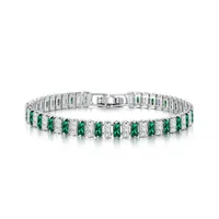 IG Style Geometric Copper Inlay Zircon 14K Gold Plated Women's Bracelets sku image 10