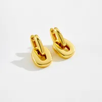 1 Pair Casual Simple Style Geometric Mixed Metal Copper 18K Gold Plated White Gold Plated Drop Earrings main image 6
