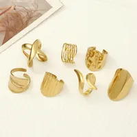 Classic Style Geometric 304 Stainless Steel Plating Unisex Open Rings main image 1
