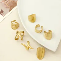 Classic Style Geometric 304 Stainless Steel Plating Unisex Open Rings main image 4