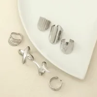 Classic Style Geometric 304 Stainless Steel Plating Unisex Open Rings main image 3