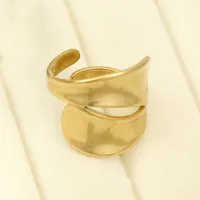 Classic Style Geometric 304 Stainless Steel Plating Unisex Open Rings sku image 14