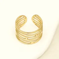 Classic Style Geometric 304 Stainless Steel Plating Unisex Open Rings sku image 10