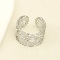 Classic Style Geometric 304 Stainless Steel Plating Unisex Open Rings sku image 5