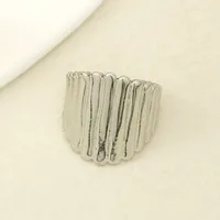 Classic Style Geometric 304 Stainless Steel Plating Unisex Open Rings sku image 6