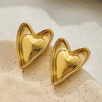1 Pair Modern Style Classic Style Water Droplets Heart Shape Plating 304 Stainless Steel Ear Studs main image 4
