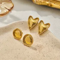 1 Pair Modern Style Classic Style Water Droplets Heart Shape Plating 304 Stainless Steel Ear Studs main image 3