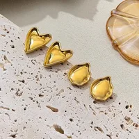 1 Pair Modern Style Classic Style Water Droplets Heart Shape Plating 304 Stainless Steel Ear Studs main image 5