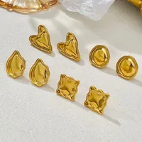 1 Pair Modern Style Classic Style Water Droplets Heart Shape Plating 304 Stainless Steel Ear Studs main image 1