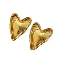 1 Pair Modern Style Classic Style Water Droplets Heart Shape Plating 304 Stainless Steel Ear Studs main image 6