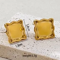 1 Pair Modern Style Classic Style Water Droplets Heart Shape Plating 304 Stainless Steel Ear Studs sku image 2