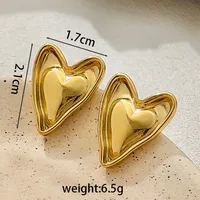 1 Pair Modern Style Classic Style Water Droplets Heart Shape Plating 304 Stainless Steel Ear Studs sku image 3