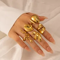 French Style Modern Style Irregular Snake 304 Stainless Steel Plating 18K Gold Plated Women's Open Rings main image 1