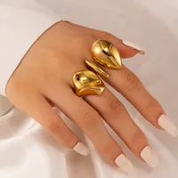 French Style Modern Style Irregular Snake 304 Stainless Steel Plating 18K Gold Plated Women's Open Rings main image 3