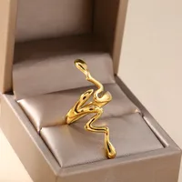 French Style Modern Style Irregular Snake 304 Stainless Steel Plating 18K Gold Plated Women's Open Rings sku image 4