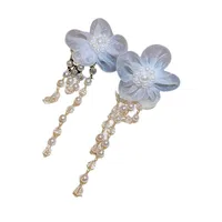 1 Pair Elegant Sweet Flower Bow Knot Imitation Pearl Drop Earrings Ear Studs main image 5