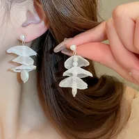 1 Pair Elegant Sweet Flower Bow Knot Imitation Pearl Drop Earrings Ear Studs sku image 6