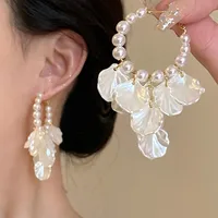 1 Pair Elegant Sweet Flower Bow Knot Imitation Pearl Drop Earrings Ear Studs sku image 22
