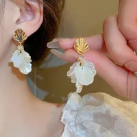 1 Pair Elegant Sweet Flower Bow Knot Imitation Pearl Drop Earrings Ear Studs sku image 8