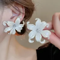 1 Pair Elegant Sweet Flower Bow Knot Imitation Pearl Drop Earrings Ear Studs sku image 4