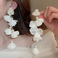 1 Pair Elegant Sweet Flower Bow Knot Imitation Pearl Drop Earrings Ear Studs sku image 40