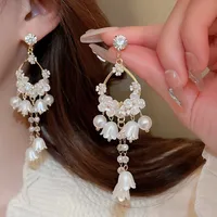 1 Pair Elegant Sweet Flower Bow Knot Imitation Pearl Drop Earrings Ear Studs sku image 26
