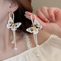 1 Pair Elegant Sweet Flower Bow Knot Imitation Pearl Drop Earrings Ear Studs sku image 37