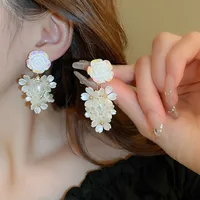 1 Pair Elegant Sweet Flower Bow Knot Imitation Pearl Drop Earrings Ear Studs sku image 16