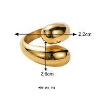 Classic Style Irregular Geometric 304 Stainless Steel Plating 18K Gold Plated Women's Rings main image 8