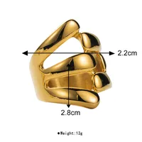 Classic Style Irregular Geometric 304 Stainless Steel Plating 18K Gold Plated Women's Rings main image 2